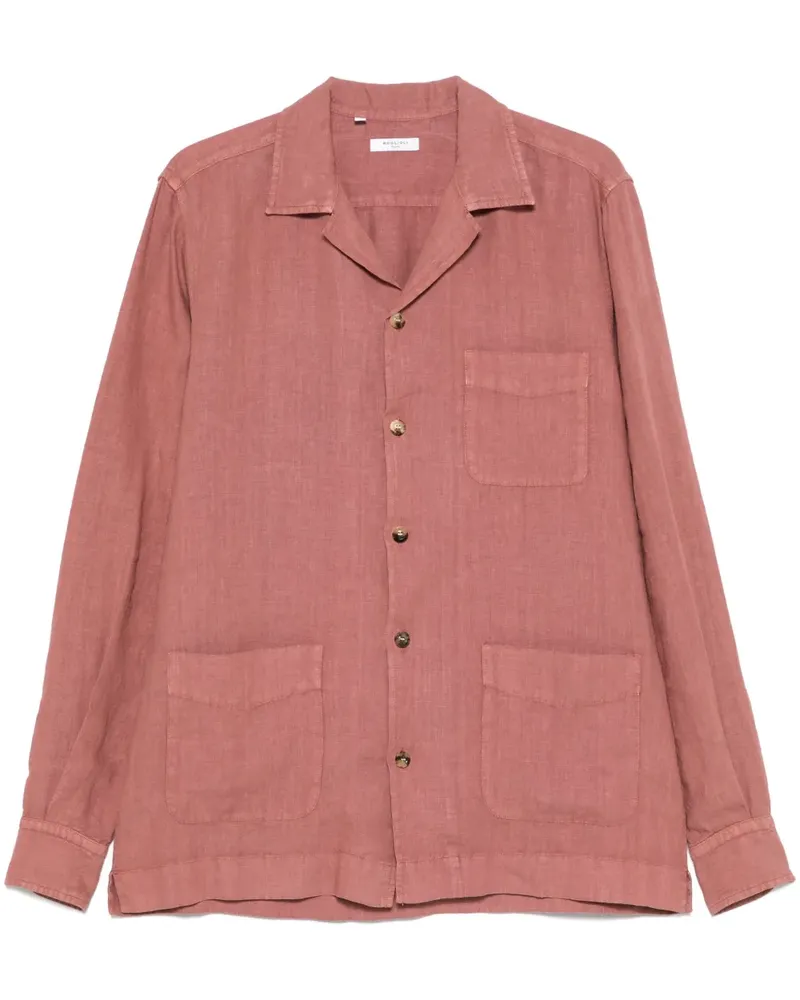 Boglioli Hemdjacke aus Leinen - Rosa Rosa