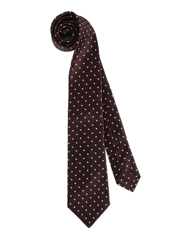 Kiton Seidenkrawatte mit Polka Dots - Violett Violett