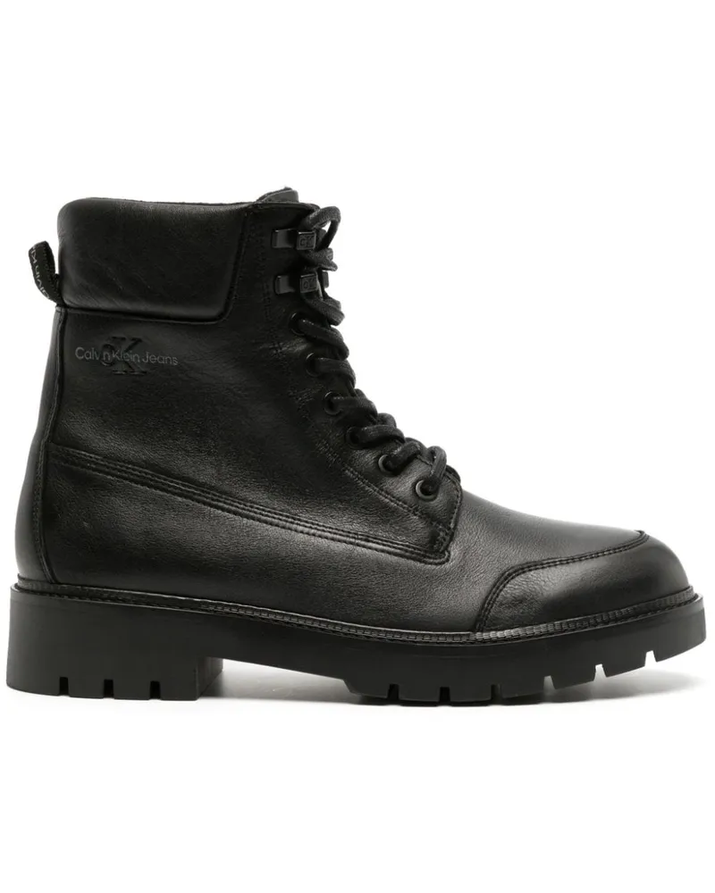 Calvin Klein Stiefel mit Logo-Patch Schwarz