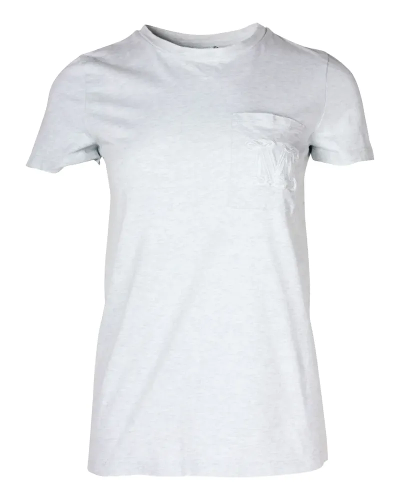 Max Mara logo-embroidered T-shirt - Grau Grau