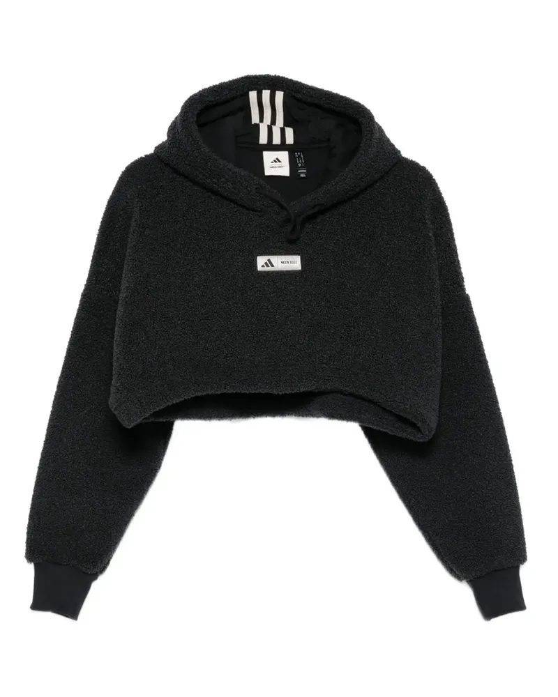 adidas x Moon Boot Cropped-Hoodie aus Fleece - Schwarz Schwarz