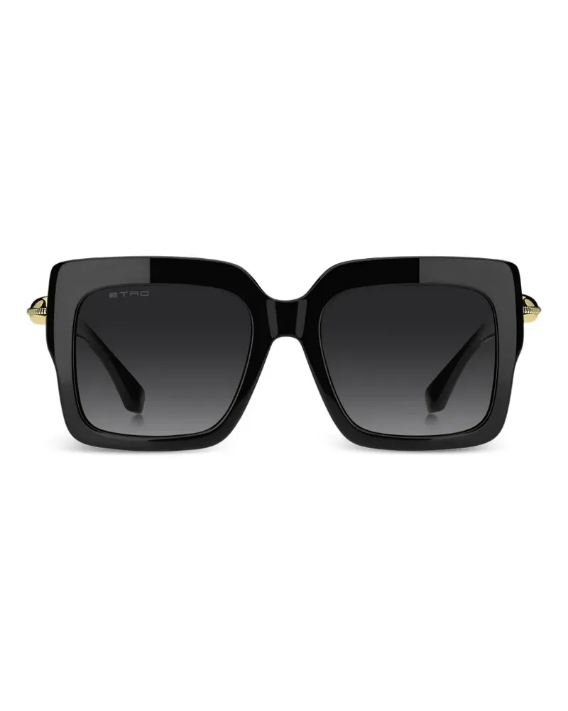 Etro Sonnenbrille mit Oversized-Gestell - Schwarz Schwarz