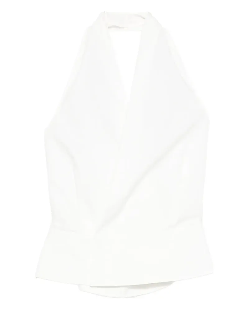 St. Agni Neckholder-Top mit Schnürung - Weiß Weiß