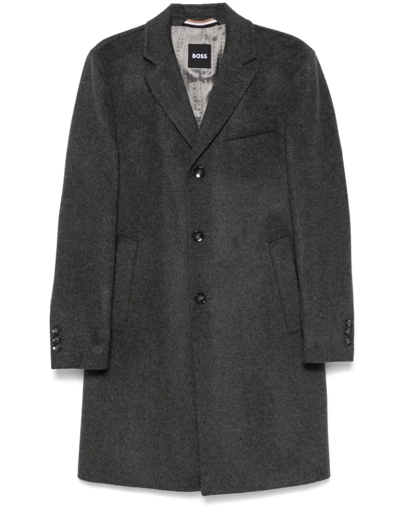 HUGO BOSS Einreihiger Mantel - Grau Grau