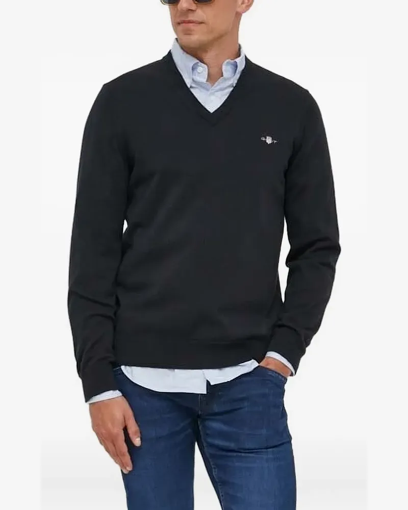 Gant Pullover mit V-Ausschnitt - Schwarz Schwarz