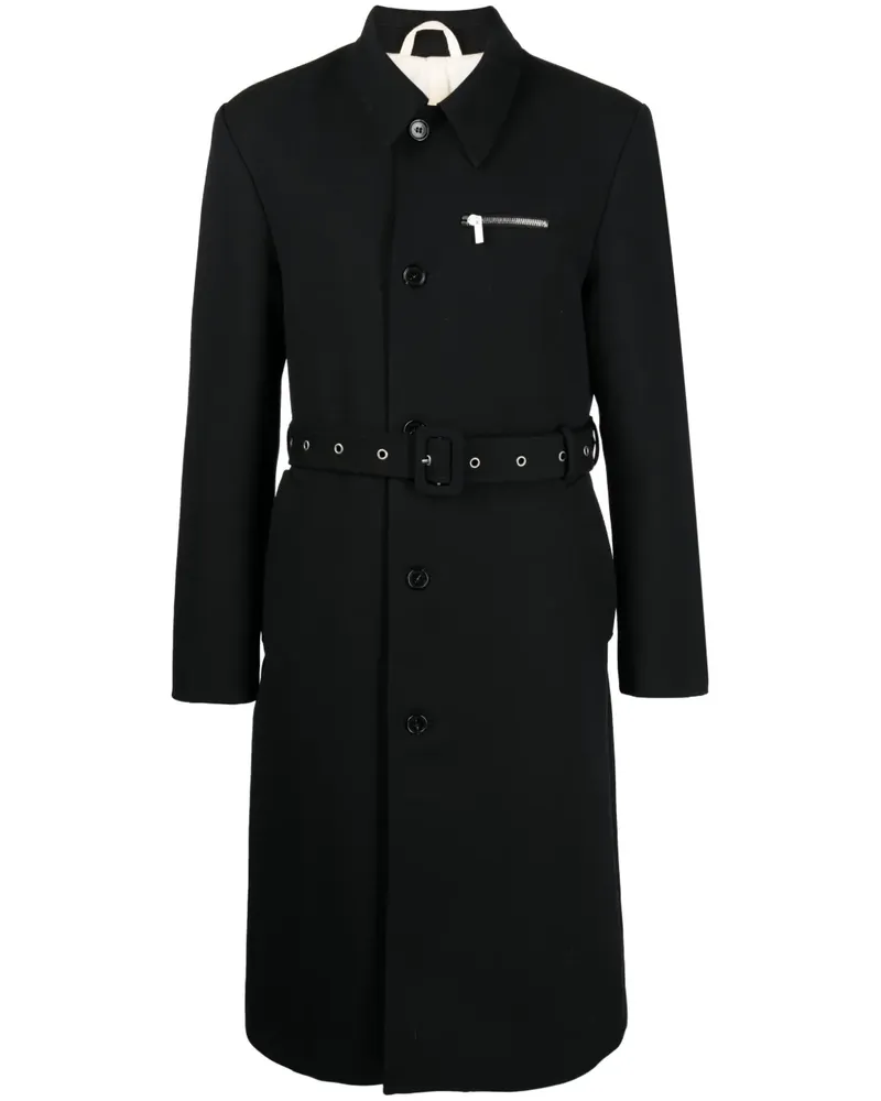 Raf Simons Einreihiger Mantel - Schwarz Schwarz