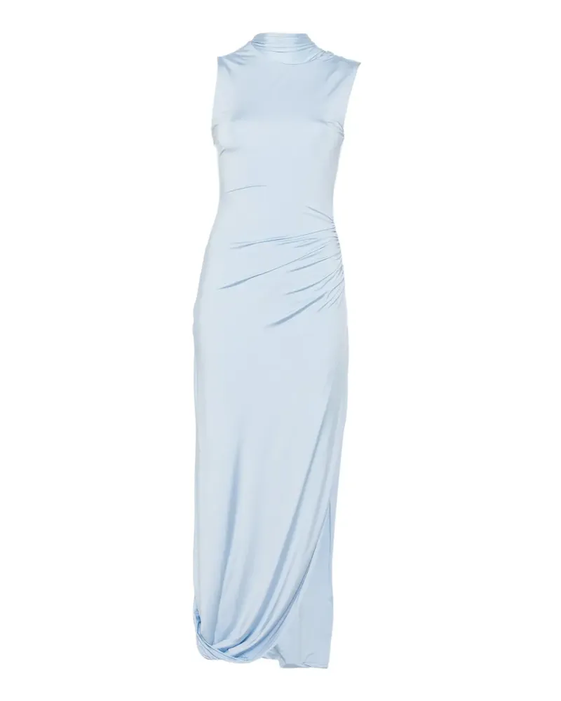 Self-Portrait draped ruched sleeveless asymmetric dress - Blau Blau