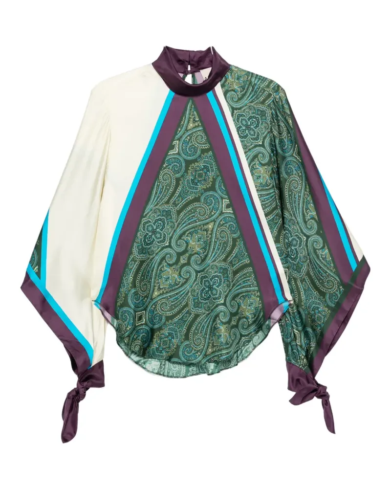 ALEMAIS Joni paisley-print silk top - Grün Grün