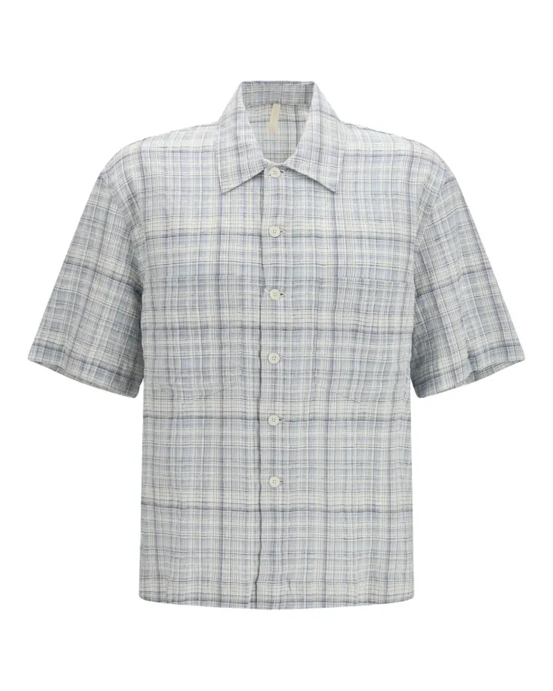 Sunflower Adam button-down short-sleeve cotton shirt - Blau Blau