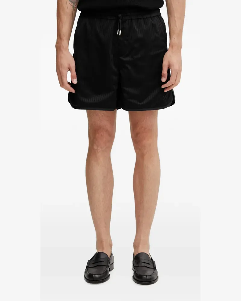Filling Pieces Shorts aus Mesh-Strick mit Kordelzug - Schwarz Schwarz