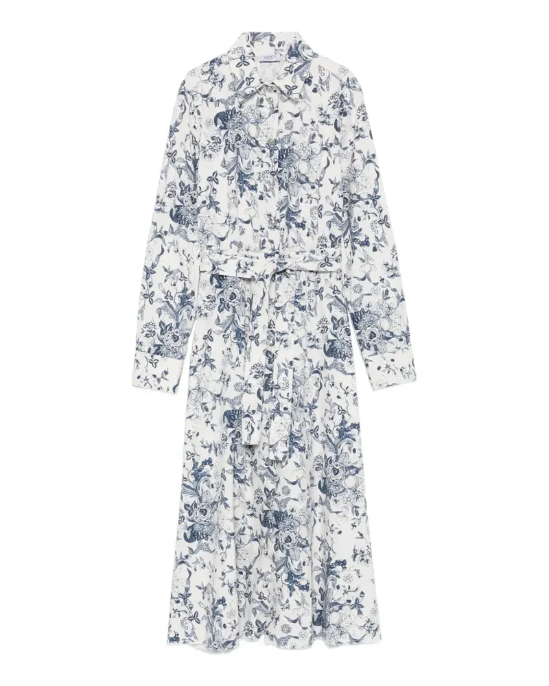 Liu Jo floral-print tie-waist midi dress - Weiß Weiß