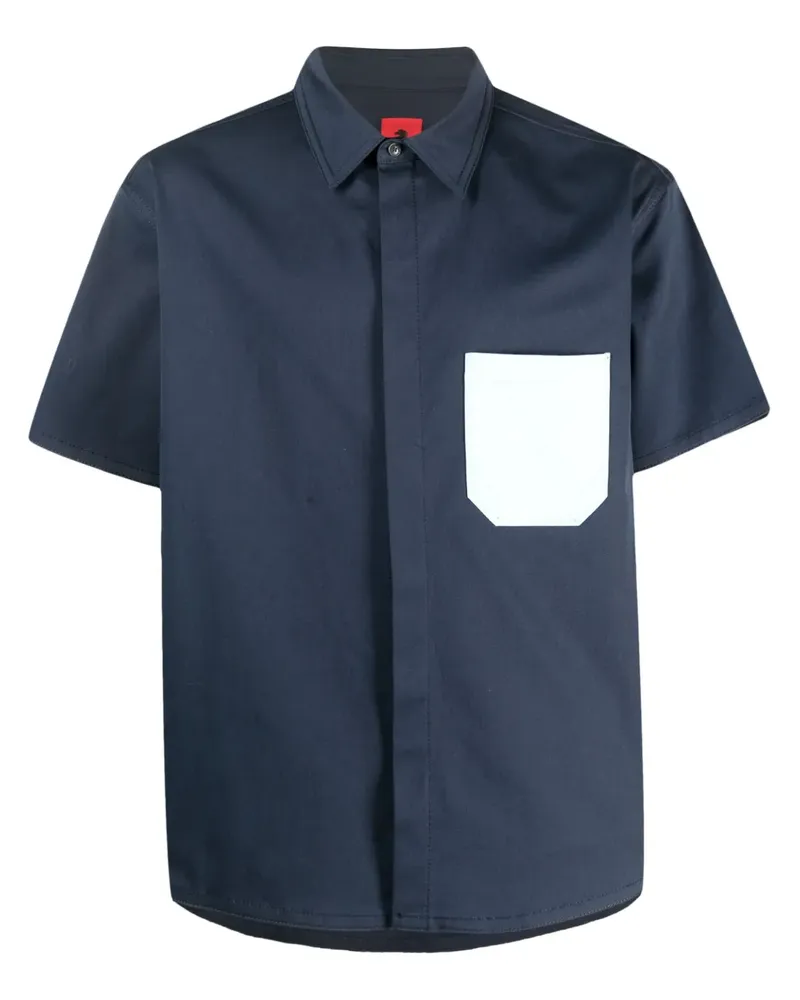 Ferrari Hemd mit Kontrasttasche - Blau Blau