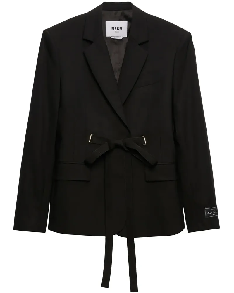 MSGM Blazer mit Logo-Detail - Schwarz Schwarz