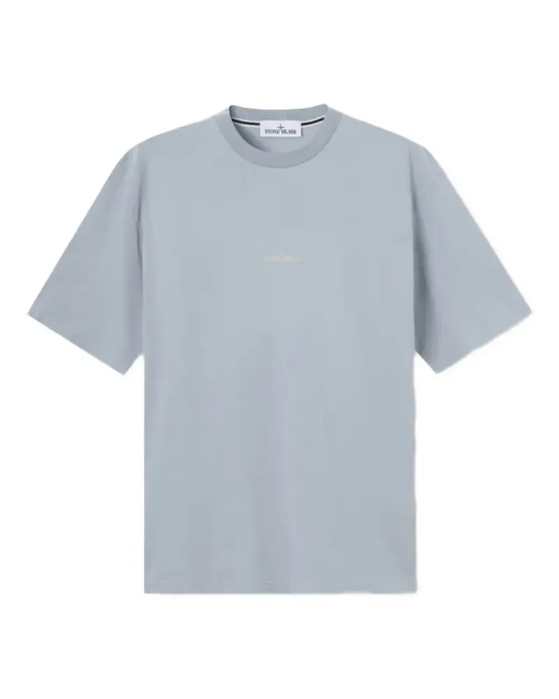 Stone Island logo-print crew-neck T-shirt - Blau Blau