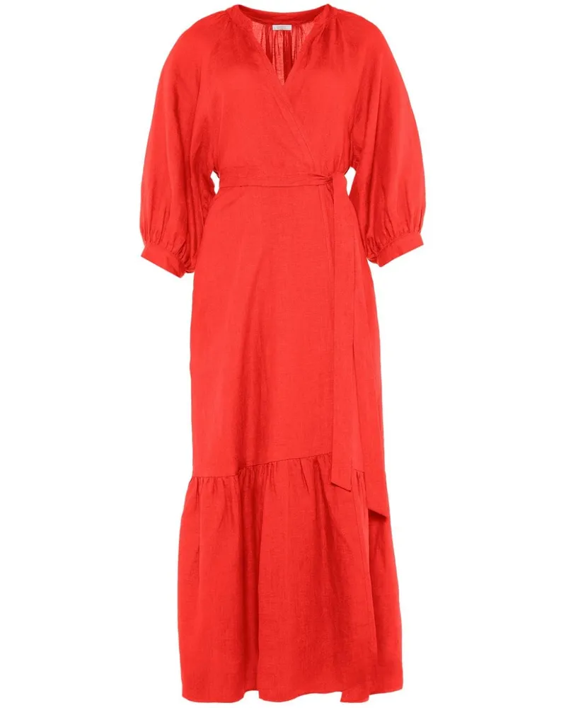 Eres Joie Wickelkleid aus Leinen - Rot Rot
