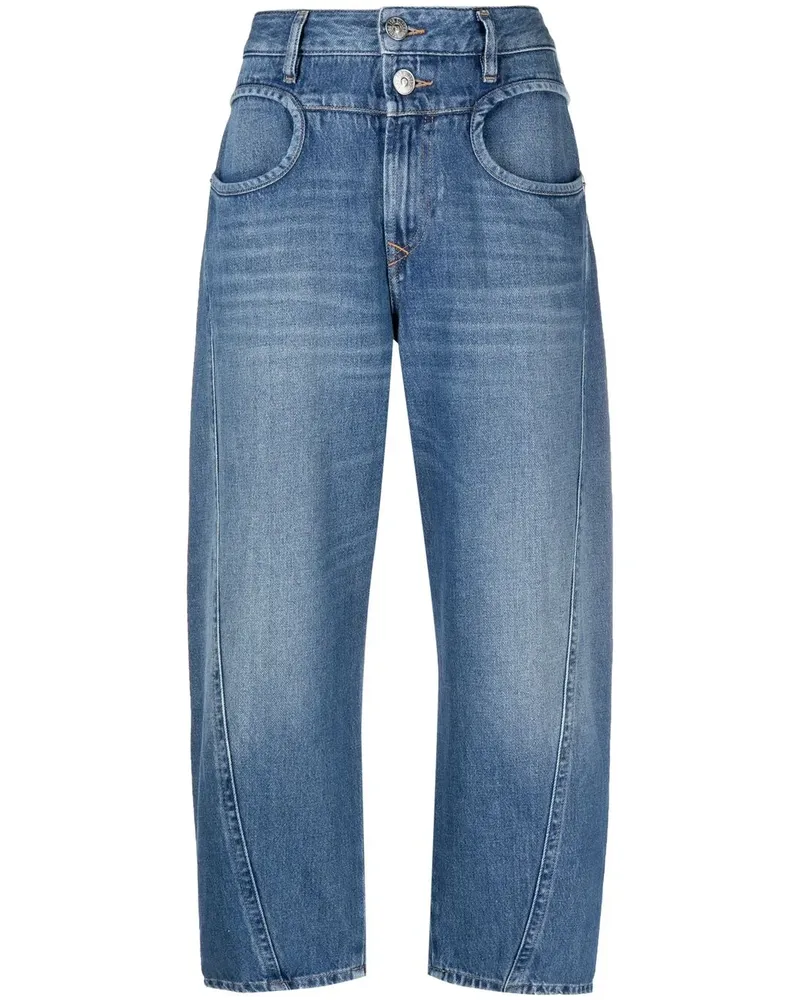 Diesel Cropped-Hose mit hohem Bund - Blau Blau