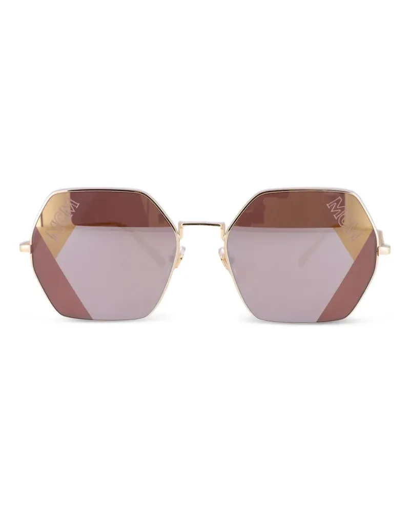 MCM Sonnenbrille mit sechseckigem Gestell - Gold Gold
