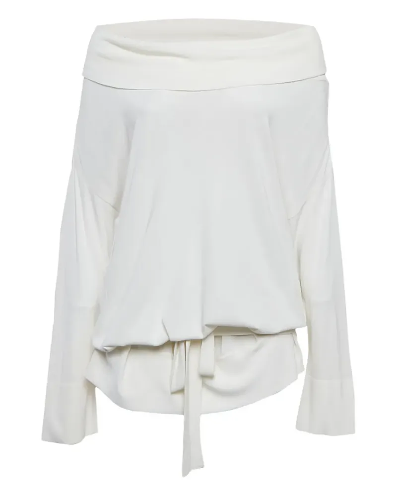 Max Mara knitted tied-waist top - Weiß Weiß