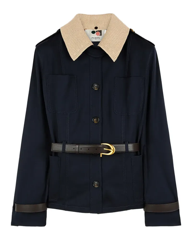 Ports 1961 Jacke mit geripptem Kragen - Blau Blau