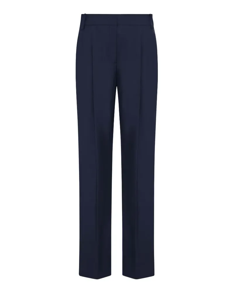 Another Tomorrow pleated tapered-leg trousers - Blau Blau
