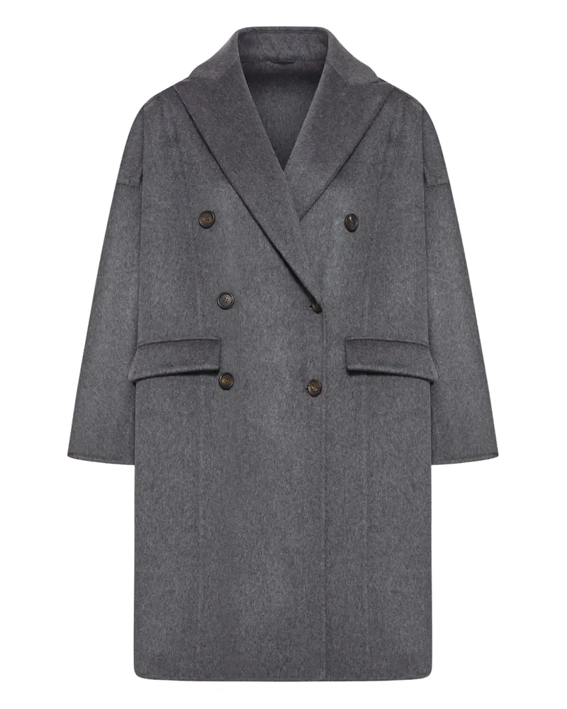 Brunello Cucinelli Doppelreihiger Mantel aus Kaschmir - Grau Grau