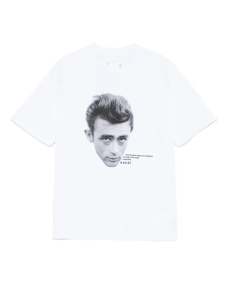 Sacai T-Shirt mit Rundhalsausschnitt - Weiß Weiß