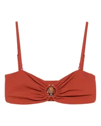 Christopher Esber Gerafftes Bandeau-Bikinioberteil Orange