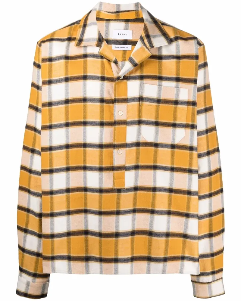 RHUDE Kariertes Button-down-Hemd - Gelb Gelb