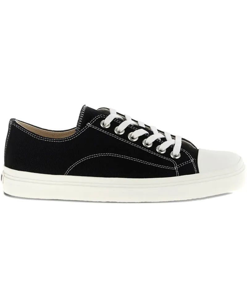 Moschino Edge Canvas-Sneakers mit Kontrastnähten - Schwarz Schwarz
