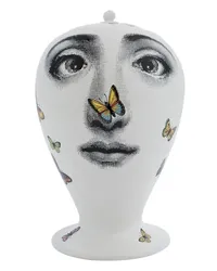 Fornasetti Vase mit Gesichts-Print Weiß