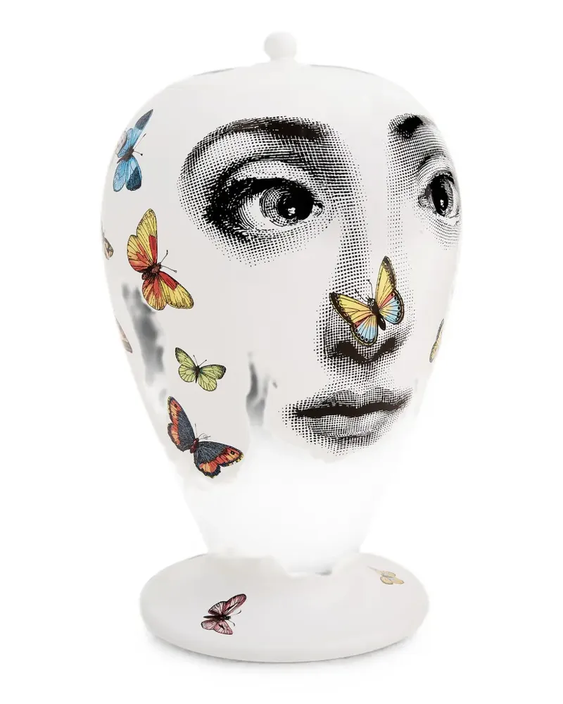 Fornasetti Vase mit Gesichts-Print - Weiß Weiß