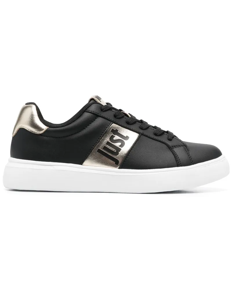 Just Cavalli Sneakers mit Metallic-Streifen - Schwarz Schwarz
