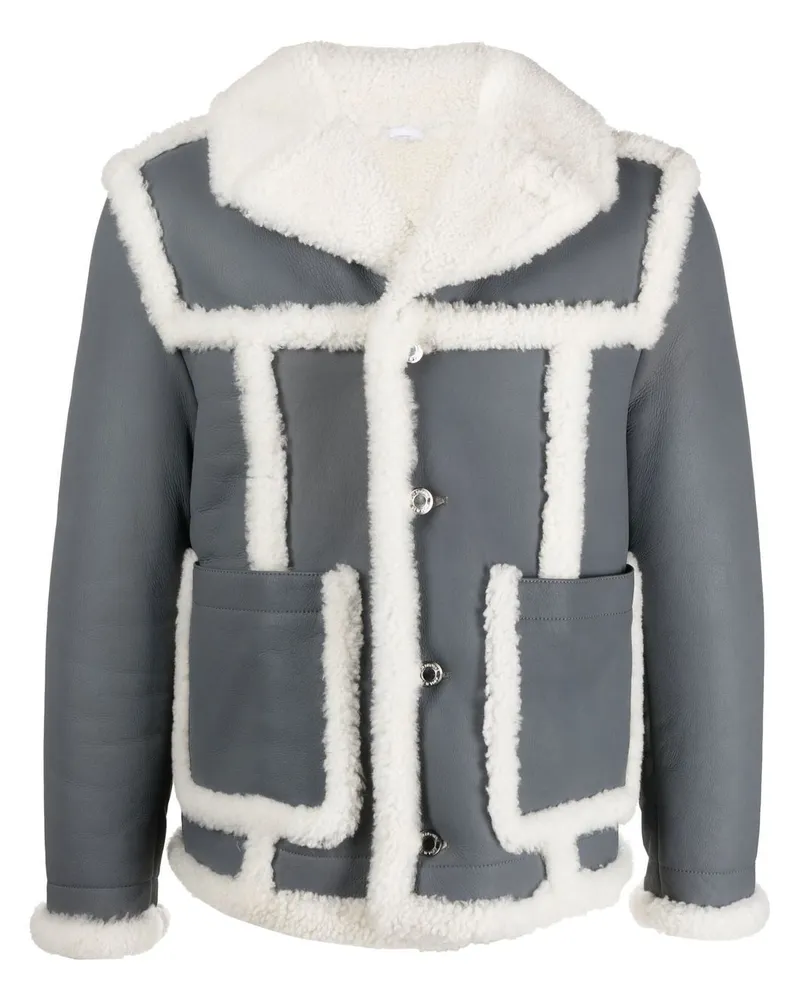 Thom Browne Fliegerjacke mit Shearling-Besatz - Grau Grau
