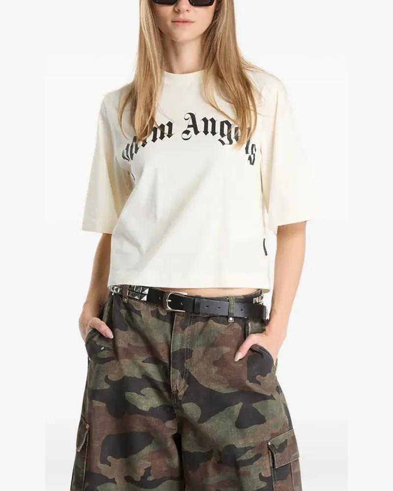 Palm Angels Kastiges T-Shirt mit Logo - Nude Nude