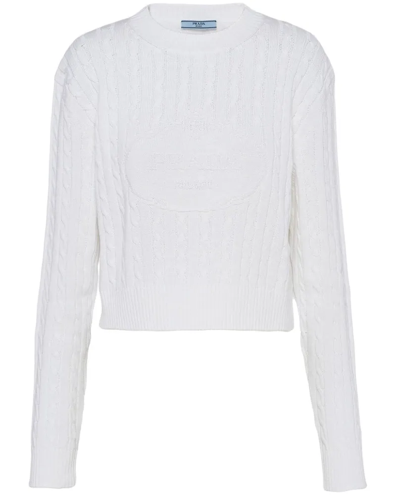 Prada Pullover mit Zopfmuster - Weiß Weiß