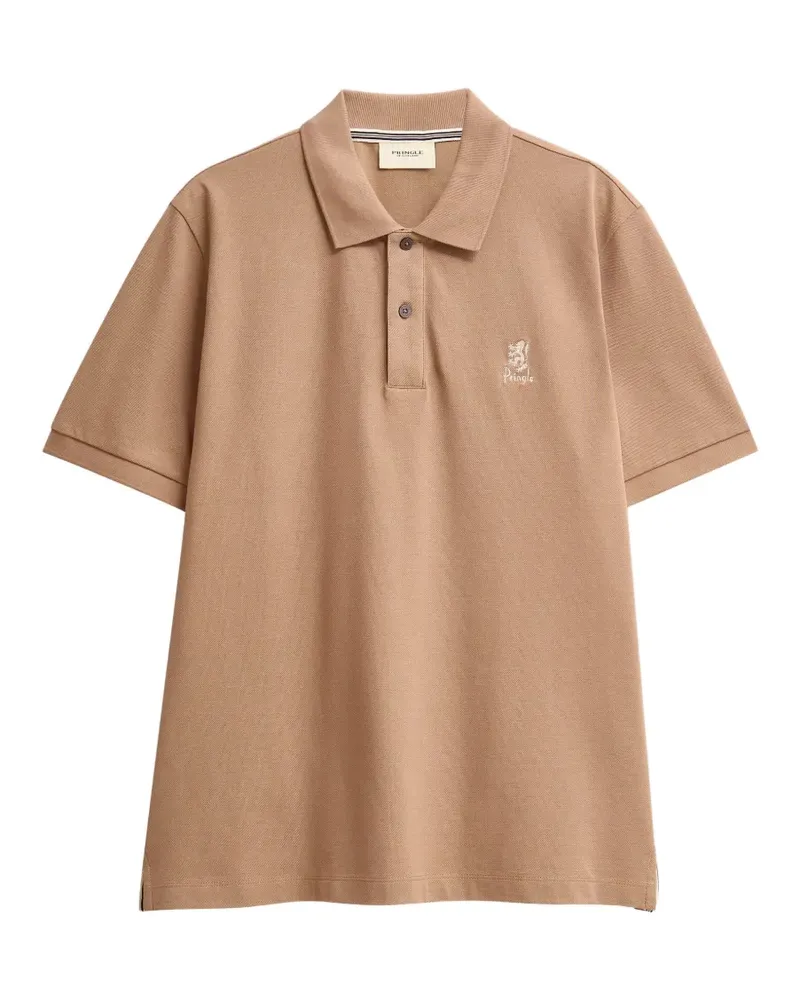 Pringle of Scotland Piqué-Poloshirt mit Logo-Stickerei - Nude Nude