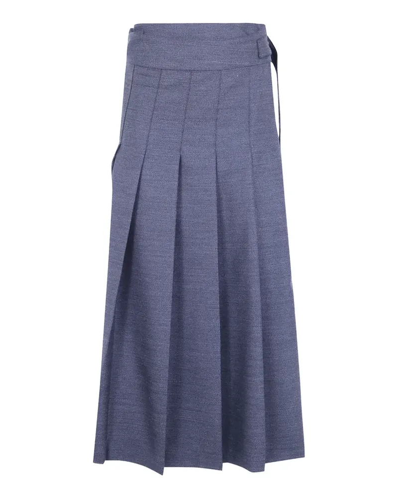 Róhe Rohe Midirock mit Falten - Blau Blau