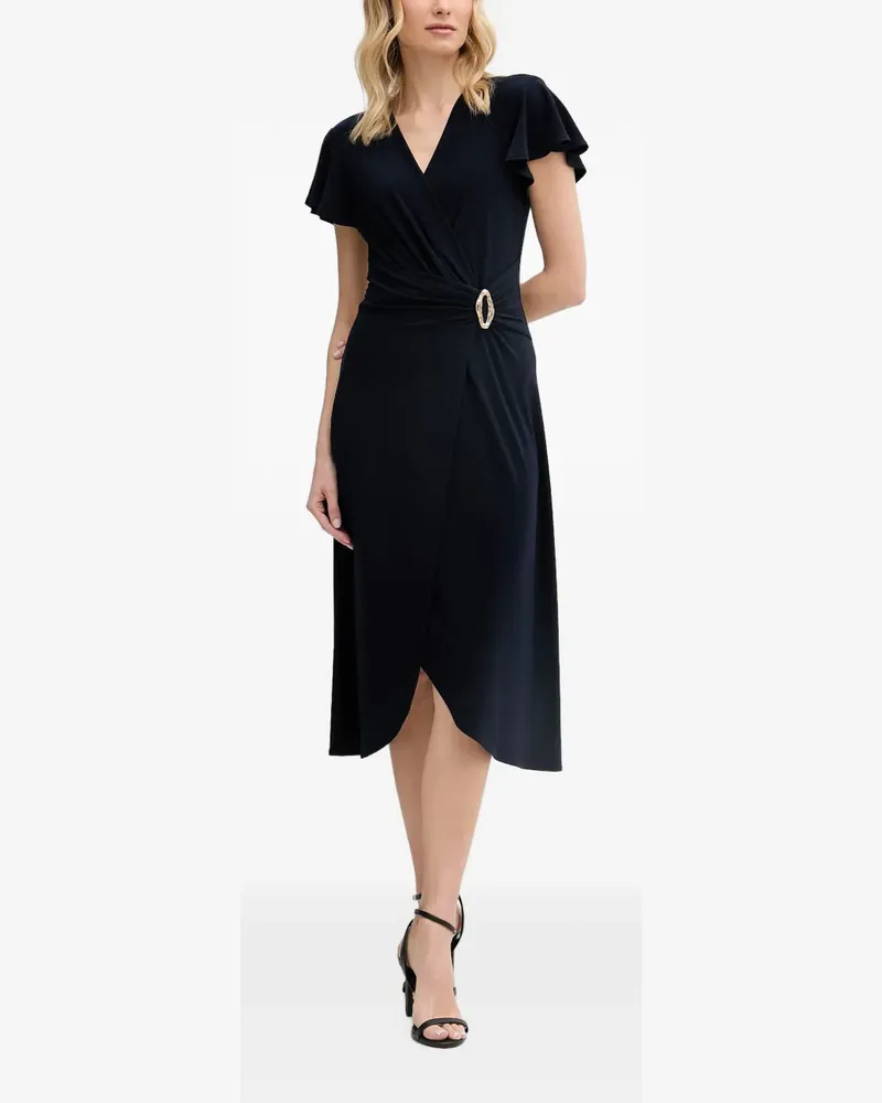 Joseph Ribkoff buckle-detail wrap-style midi dress - Blau Blau