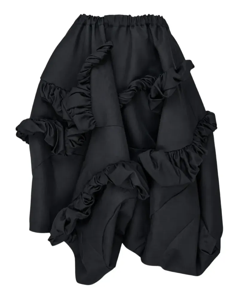 Comme des Garçons Asymmetrischer Rock mit Rüschen - Schwarz Schwarz