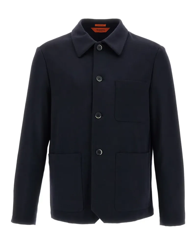 BARENA Hemdjacke mit aufgesetzten Taschen - Blau Blau
