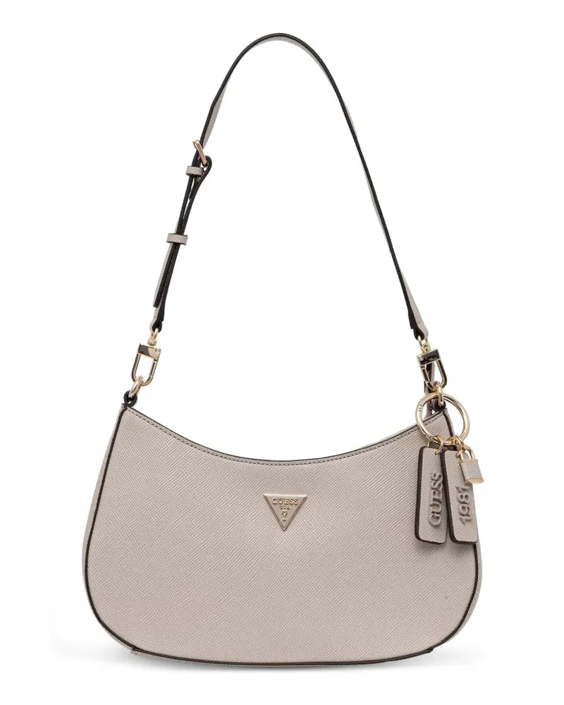 Guess Noelle Schultertasche mit Logo-Anhänger - Nude Nude