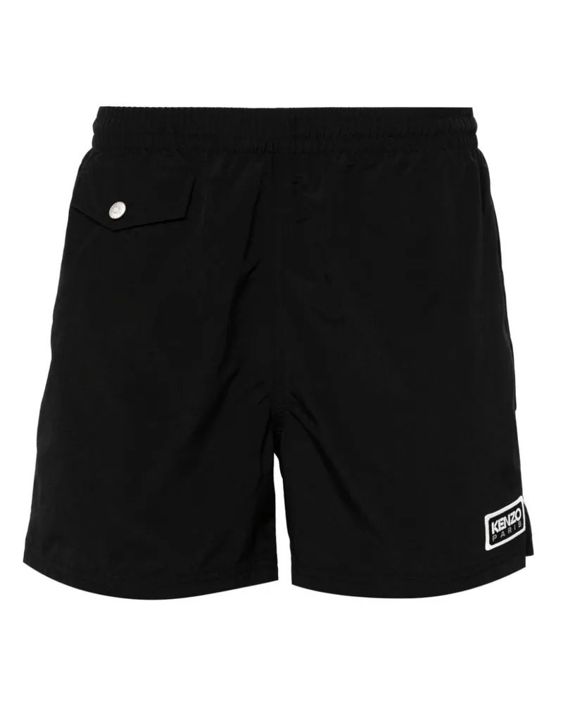 Kenzo Badeshorts mit Logo-Patch - Schwarz Schwarz