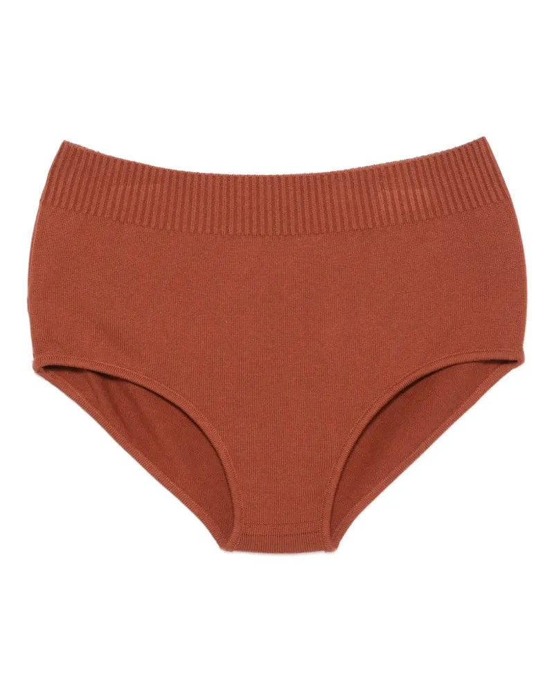 PLAN C ribbed-waist shorts - Braun Braun