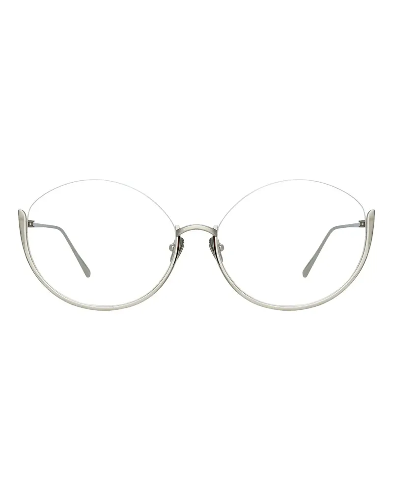 Linda Farrow Brille mit rundem Gestell - Grau Grau