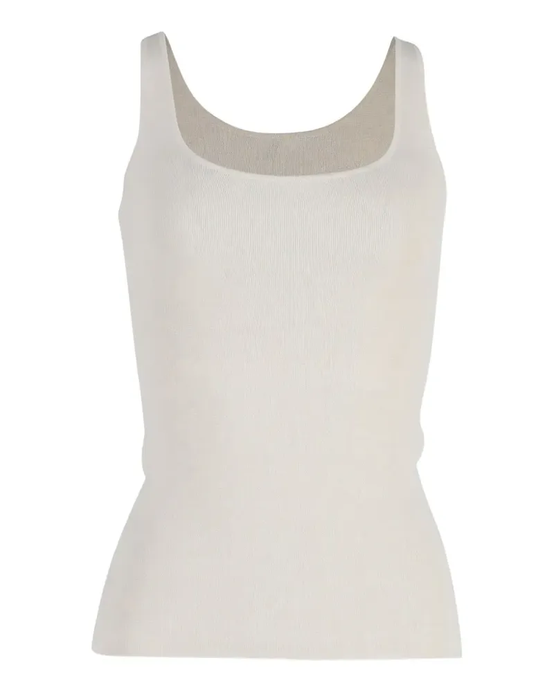 Totême ribbed square-neck tank top - Nude Nude