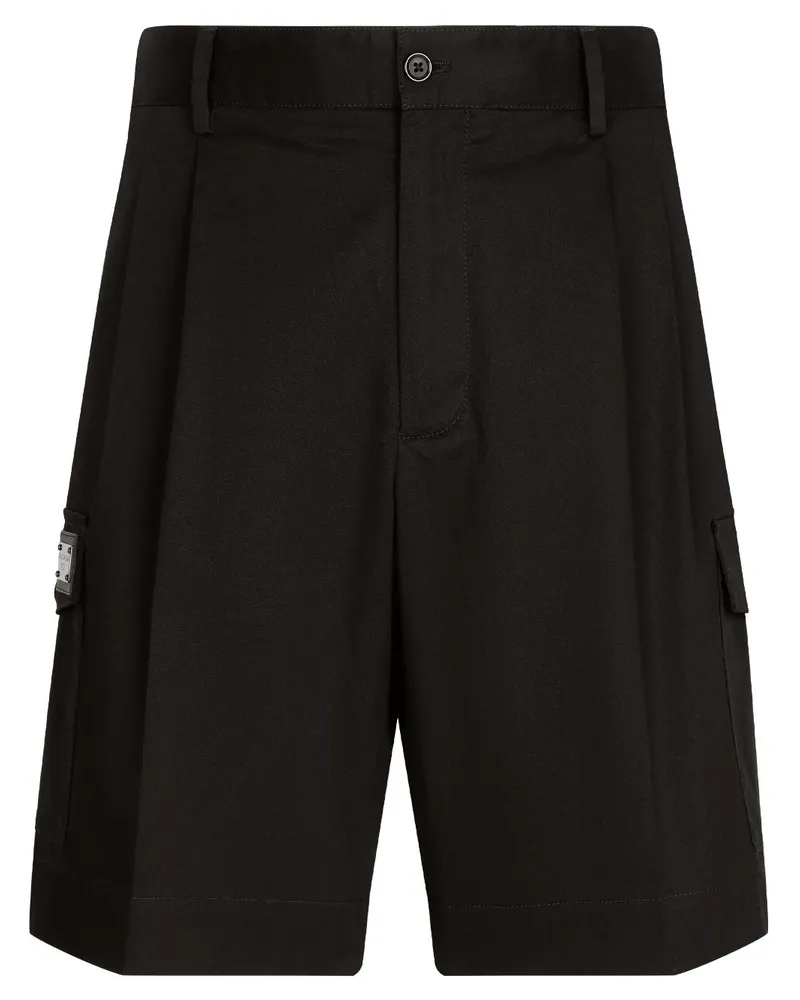 Dolce & Gabbana Cargo-Shorts aus Gabardine - Schwarz Schwarz