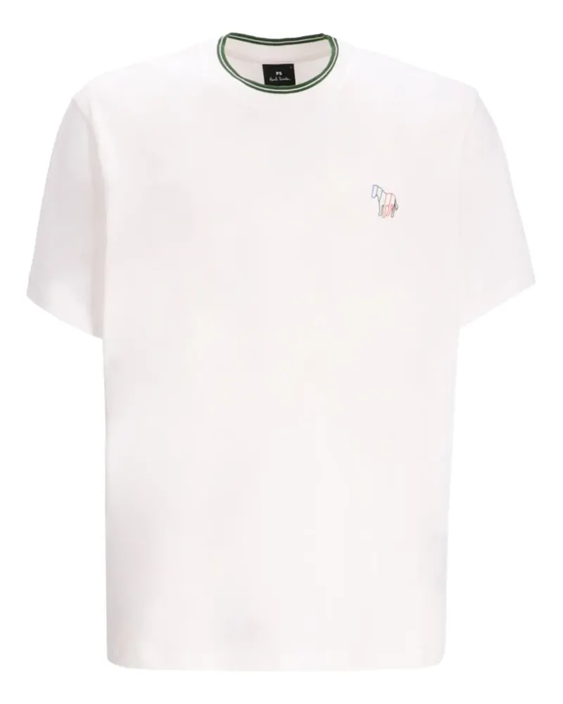 Paul Smith T-Shirt mit Zebra-Stickerei - Weiß Weiß