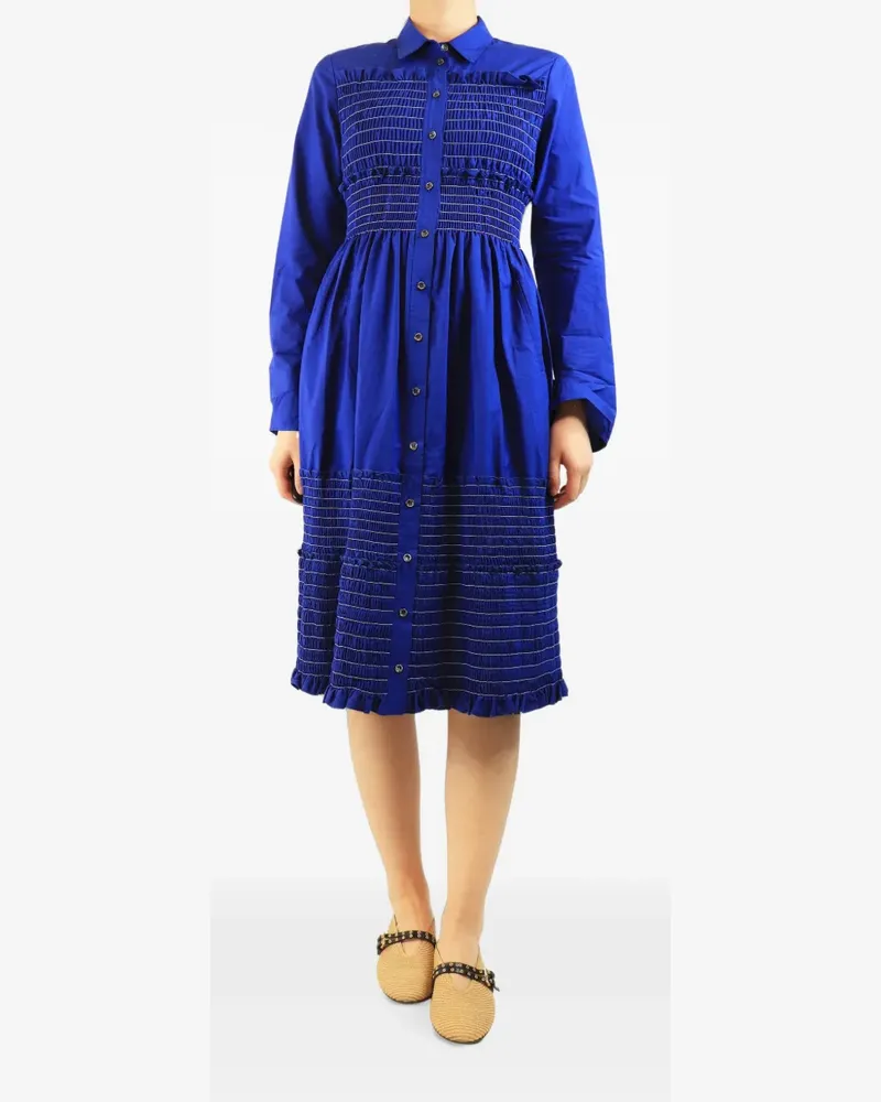 Altuzarra shirred midi dress - Blau Blau