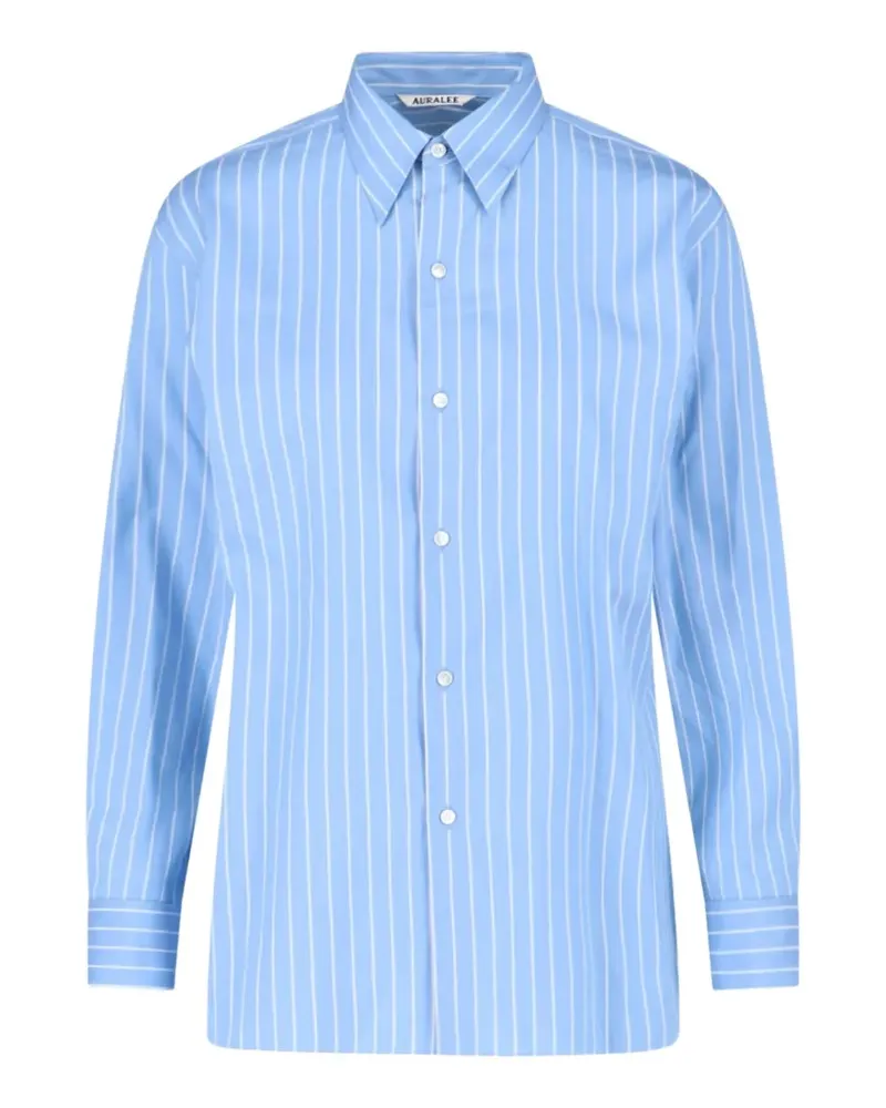 AURALEE Gestreiftes Hemd - Blau Blau