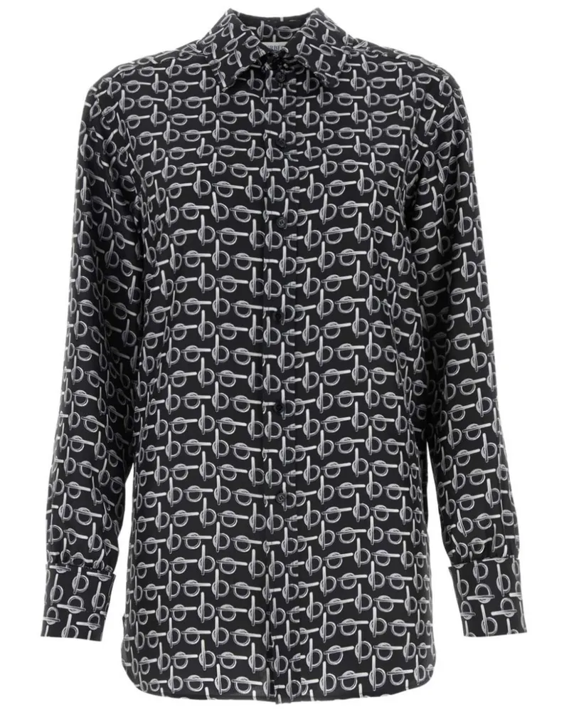 Burberry B Hemd aus Seide - Schwarz Schwarz